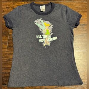 Vintage Disney Resort Tinkerbell T-Shirt Women Size Medium Gray Fast Shipping